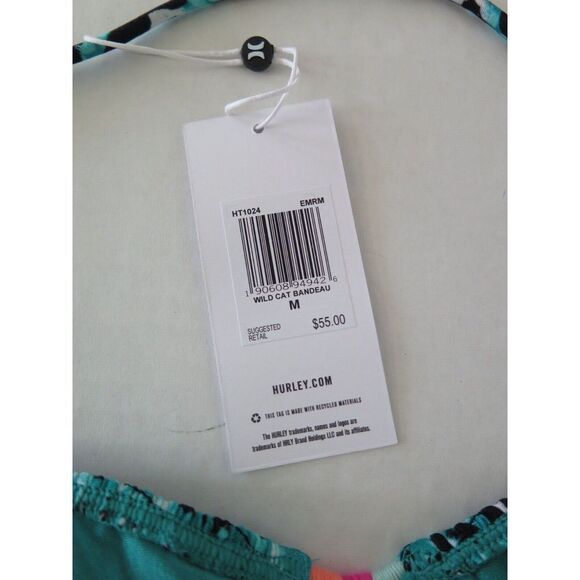 Hurley HT1024/HB1027 Women’s Sz M Green/Black "Wild Cat" 2-Piece Bikini $100+ - Picture 5 of 10